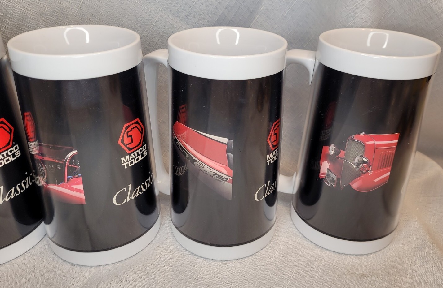 Set of 6 Matco Tools Pin-Up Girl Plastic Mugs Steins Cups Vintage