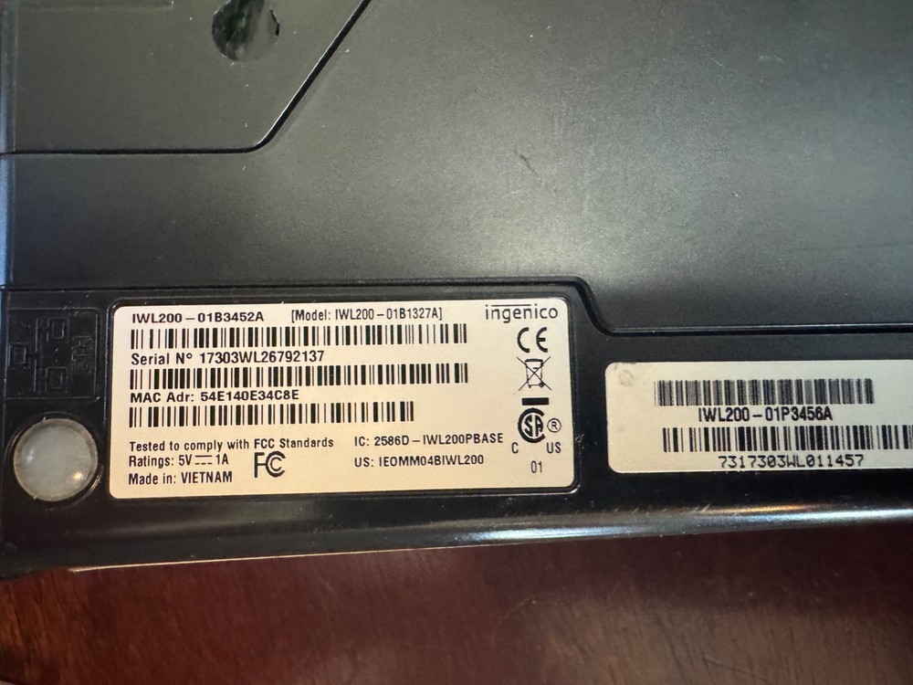 Ingenico Multi-Function Charger Base with Ethernet IWL200-01B3452A