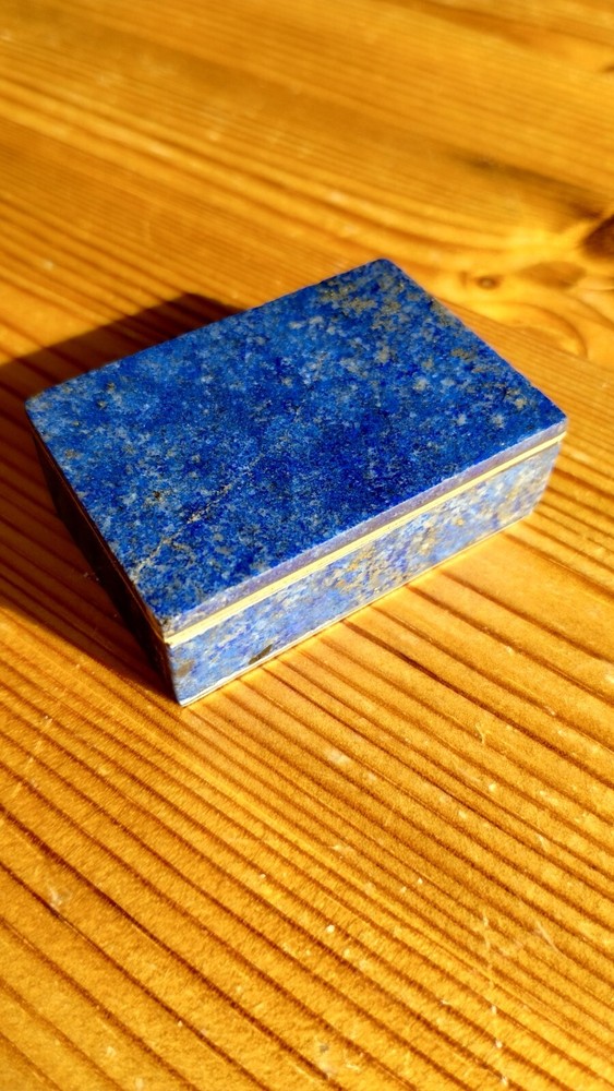 Lapis Lazuli & Solid Silver Snuffbox / Tobacco Box / Pill Box