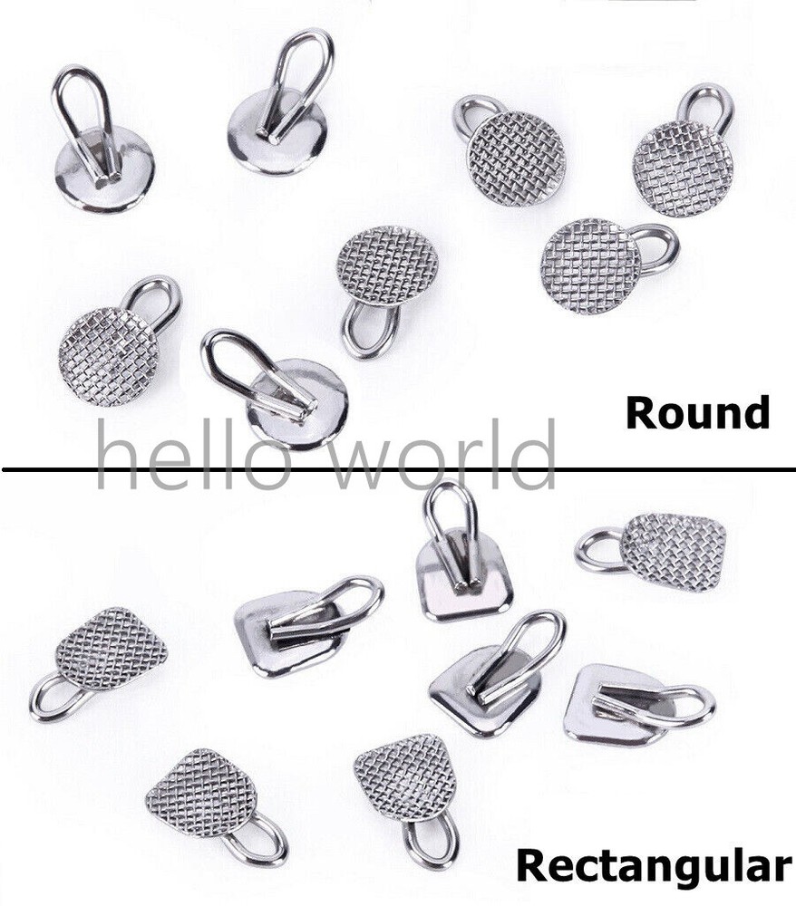 Dental Orthodontic Button Bondable Traction Hook Round/ Rectangular Base