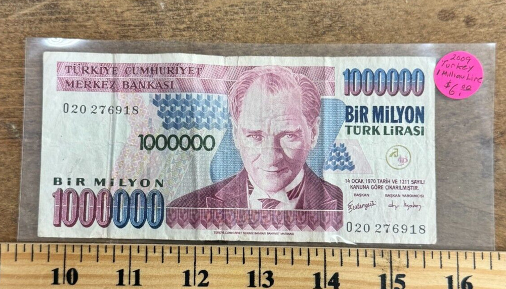 2009 Turkey 1 Million Lire Note