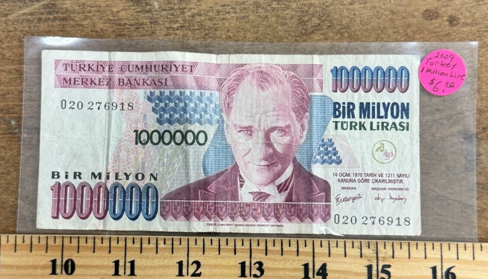 2009 Turkey 1 Million Lire Note
