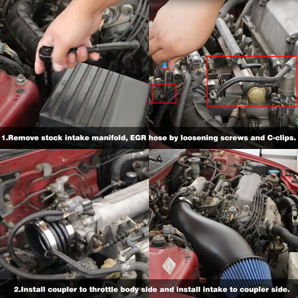 For Honda Civic 92-00 EG EK For Acura Integra 94-01 DC Cold Air Intake Pipe Kit