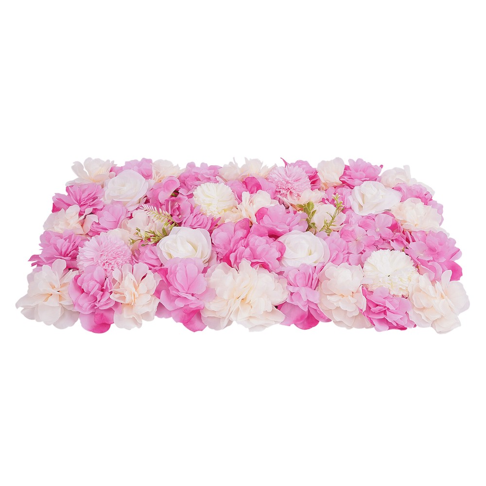 12PCS 15*15in Artificial 3D Flower Wall Panel Wedding Backdrop Wall Decor Pink