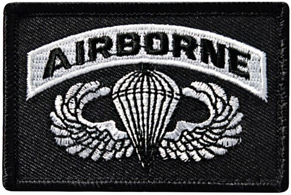 Airborne Jump Wings Paratrooper Embroidered Patch | 2PC HOOK BACKING 3"x2"