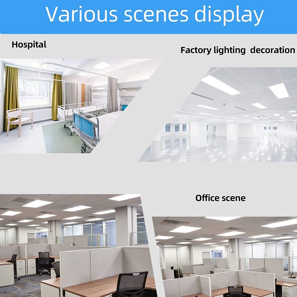 4Pack 2x4 FT LED Light Flat Panel, 8400 LM Dimmable Recessed Drop Ceiling Lights