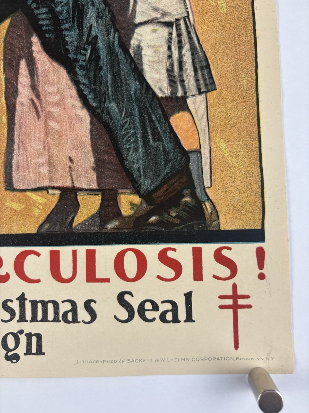 FIGHT TUBERCULOSIS RED CROSS World War 1 Poster (Fine-) 1919 15x20 WWI Bonds 1C