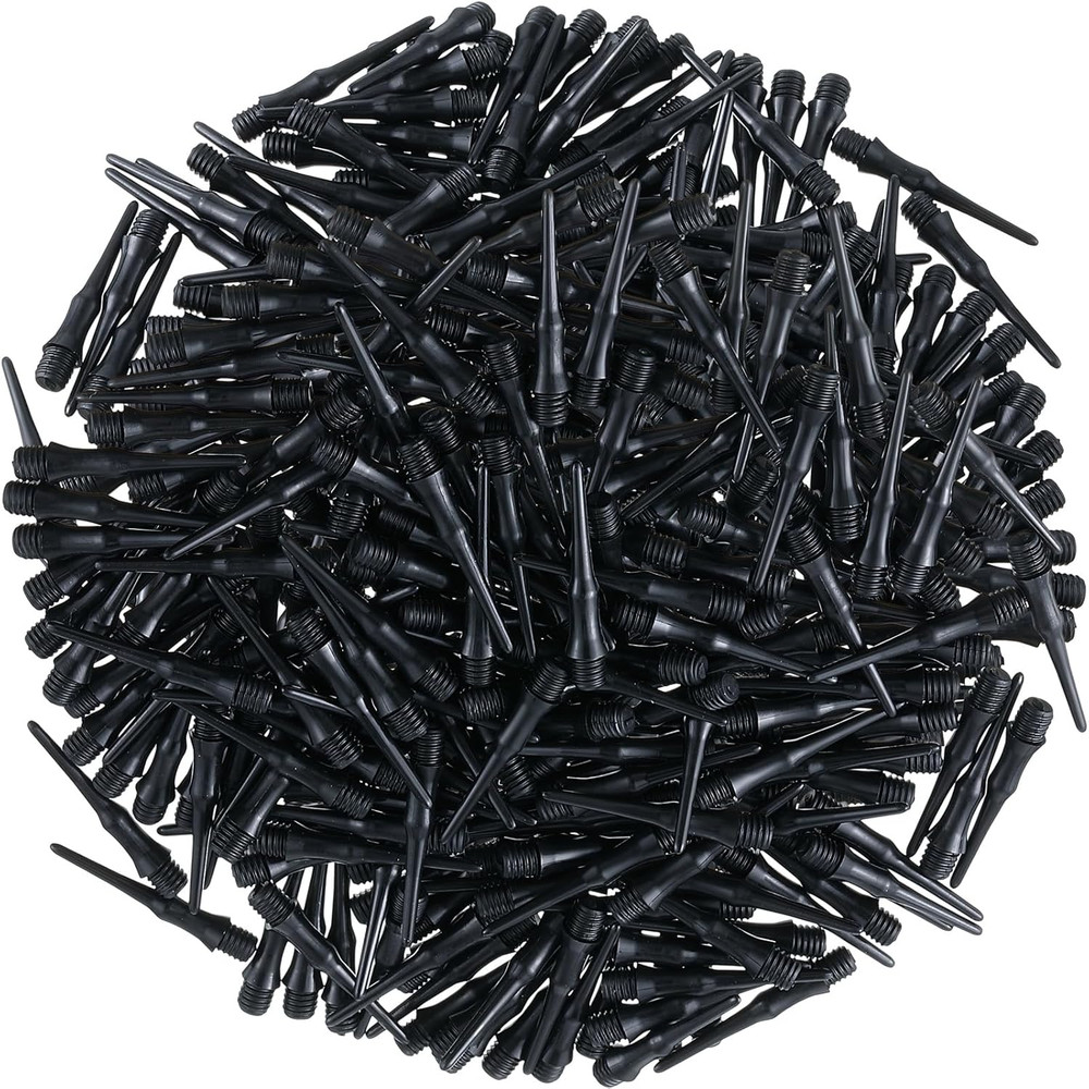 200-Pack 2BA Threaded Soft Tip Dart Tips, Plastic Replacement Dart Tips, Soft