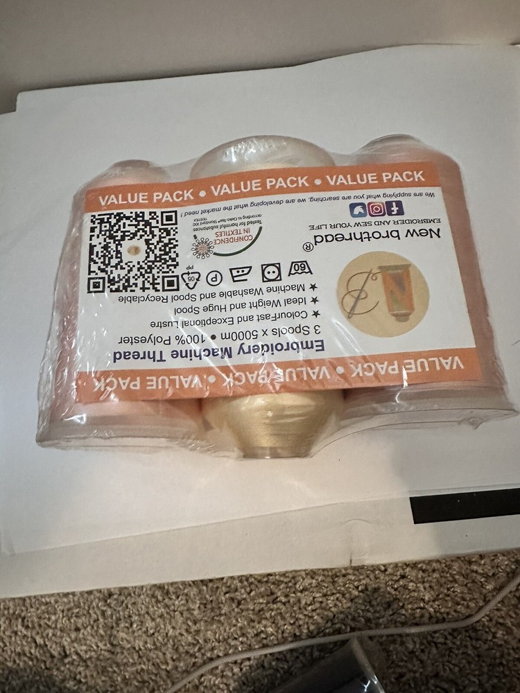 New brothread - Single Huge Spool 5000M Each Polyester Embroidery Machine Thr...