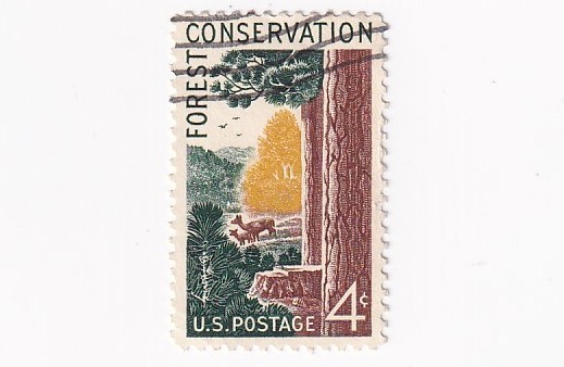 STAMP US SCOTT 1122 "Forest Conservation" 4 CENT 1958 USED WAVE CANCEL - B