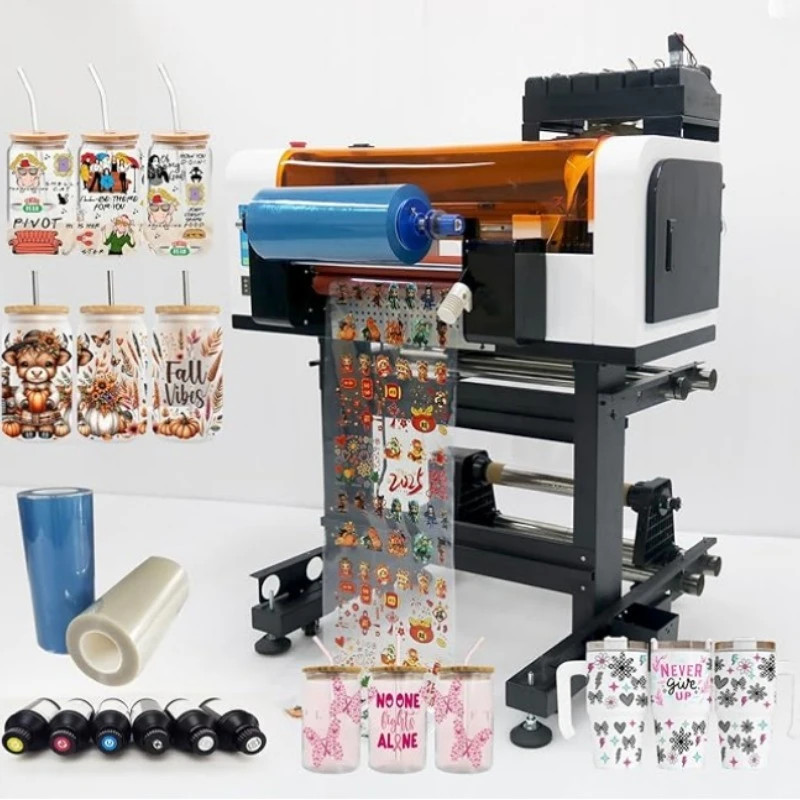 A3+ Automatic Dual XP600 Printhead UV DTF Printer for Automatic Cleaning Rollers