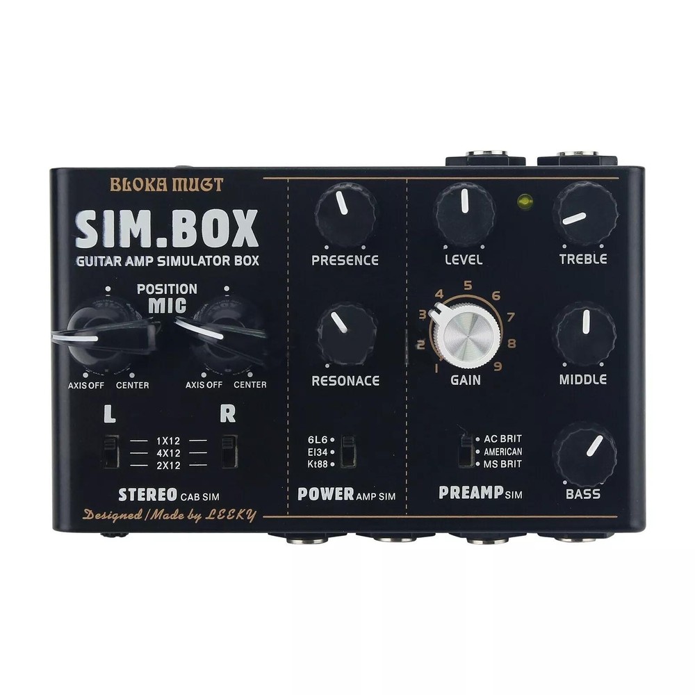 SIM BOX Electric Guitar Amp Simulator Box Cabinet Simulator Effect Pedal Black