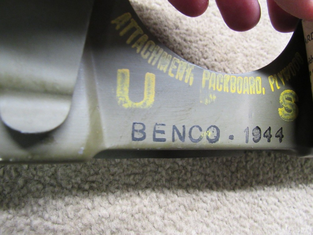 WW2 US Packboard Frame Shelf Attachment w/ Instruction Sheet 1944 BENCO NOS