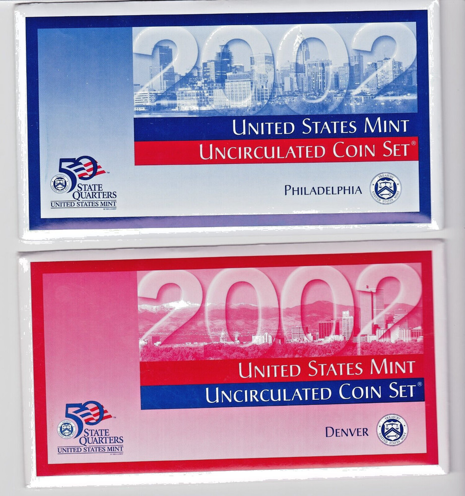 2002 U.S. Mint P&D Uncirculated Coin Set