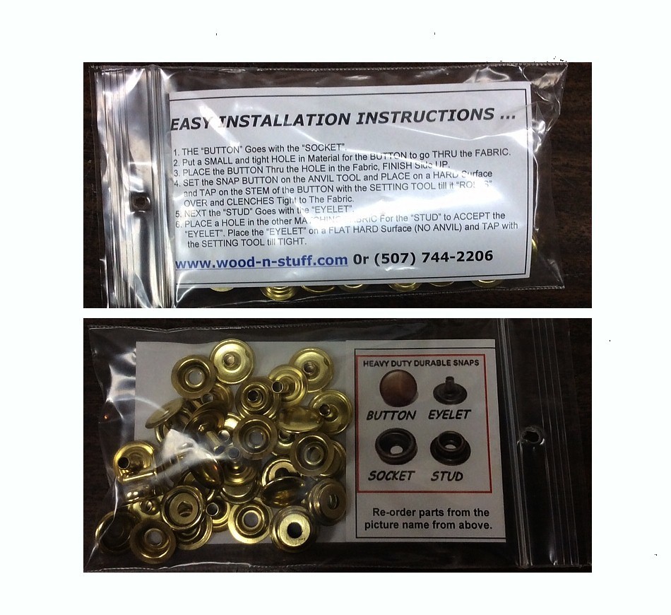 40 Buttons & Sockets for canvas Snap Fasteners with TOOLS