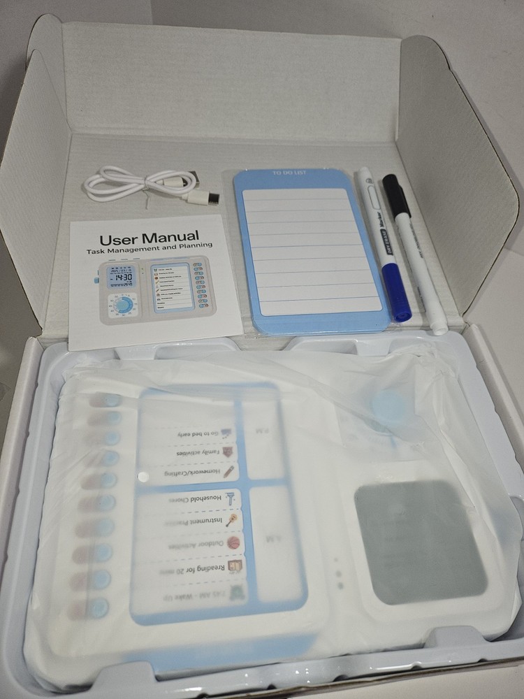 3-in-1 Visual Timer & ADHD Tool for Kids|Adults, Task Timer w/ Chore Chart Board