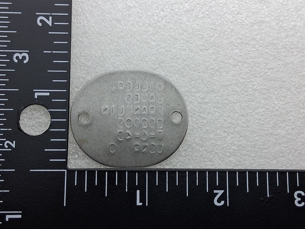 WWII USNR 1943 Named Dogtag