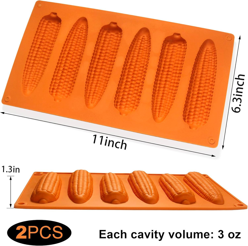 Corn Stick Bread Pan, Silicone Corn Cob Bread Molds for Baking,Cornbread Pan for