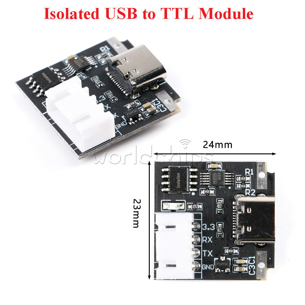 3.3V Power Supply Isolated USB to TTL Module USB-C to Serial UART Module