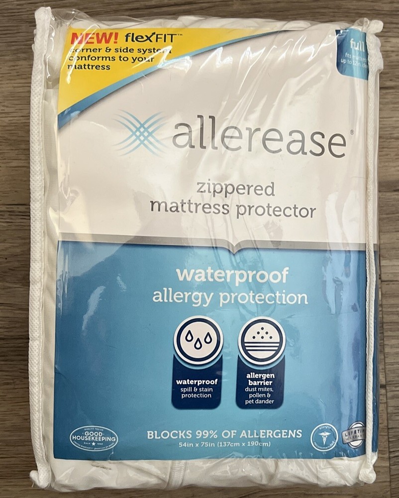 Allerease Full Size Zippered Allergy Mattress Protector Waterproof Slightly Torn