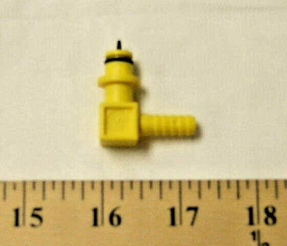 Lancer Soda System, Fitting Elbow CO2 With Check Valve, BIB Fitting Coke
