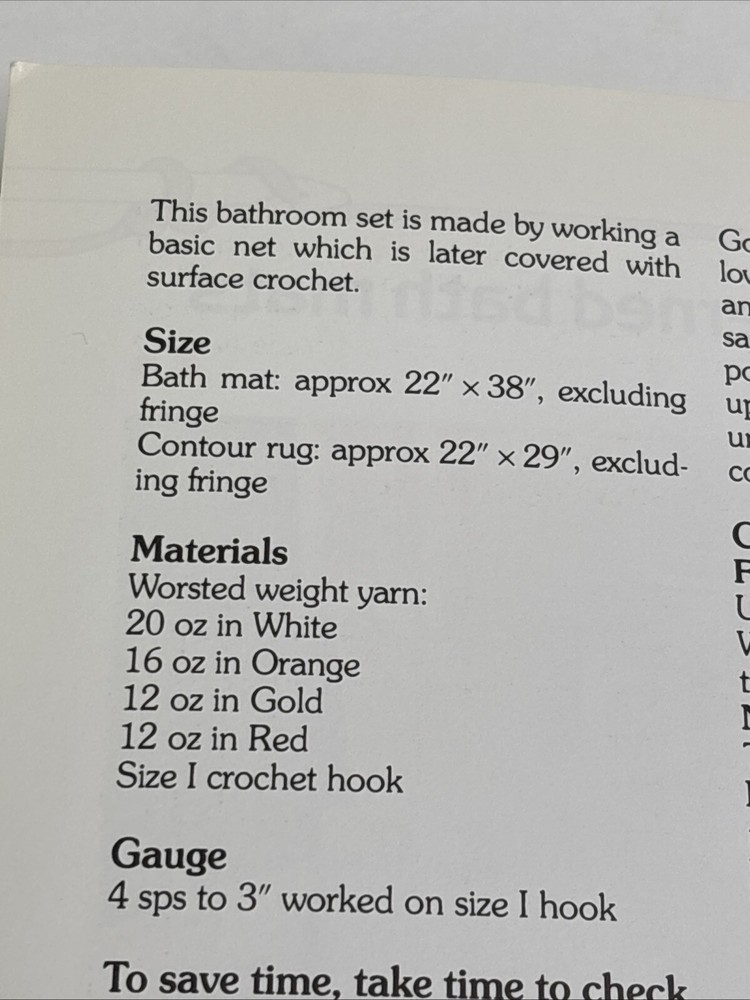 Diamond Patterned Bath Mats Crochet Pattern Card Marshall Cavendish