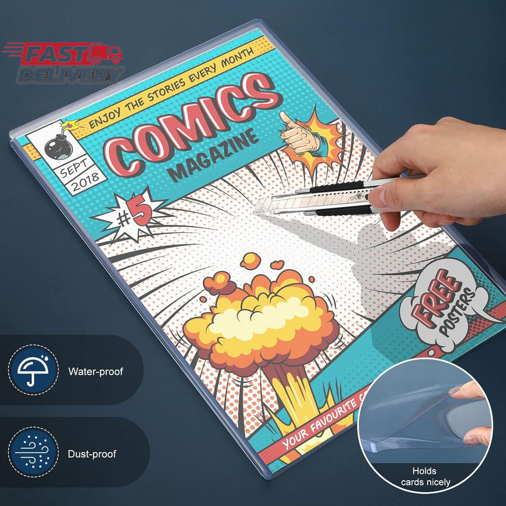 Zonon 5 Set Comic Book Display Case Set, Include Comic Book Sleeves and Clear Pl
