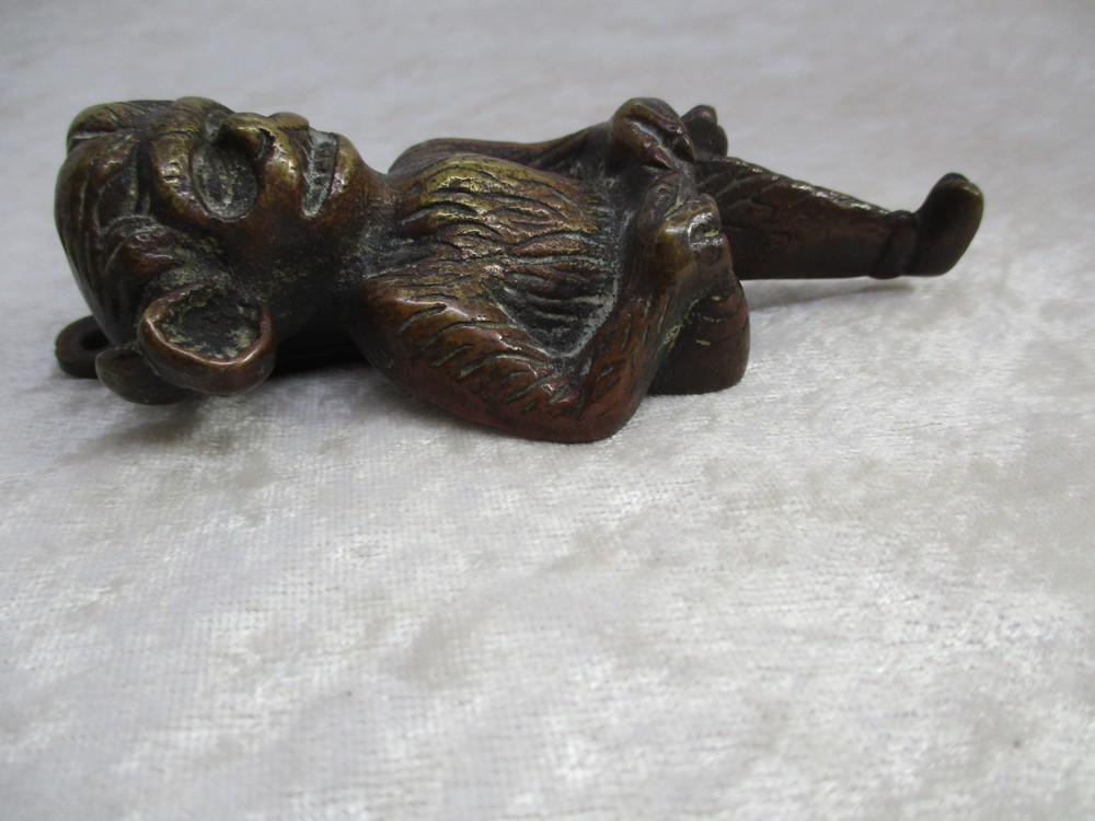Antique Complete Bronze Lincoln Imp/Devil Door Knocker