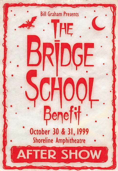 13th Annual Bridge School Benefit Backstage Pass Mountain View 1999 Red After...