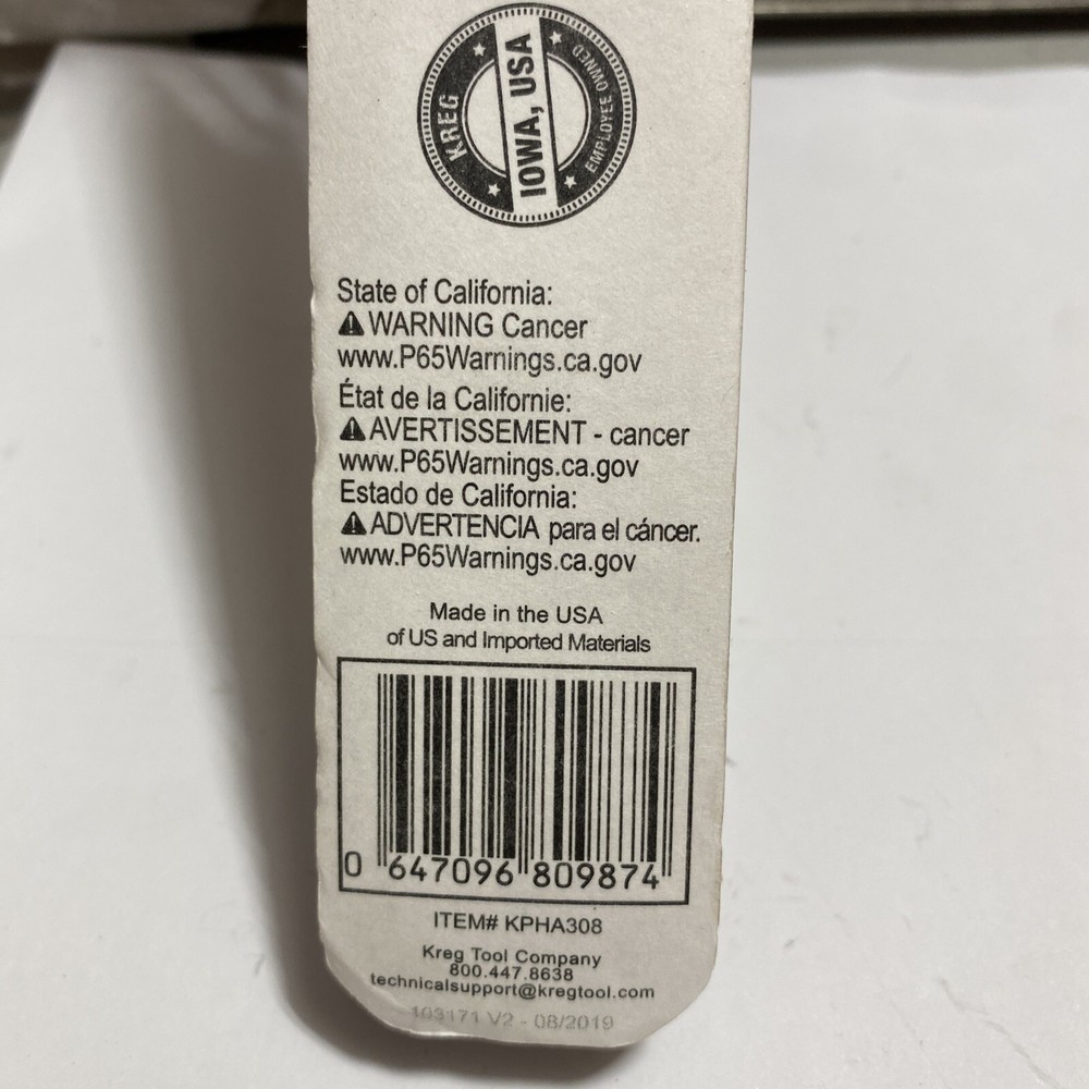 Kreg KPHA308 Easy-Set Drill Stop Set 3 pc NEW IN PACKAGE