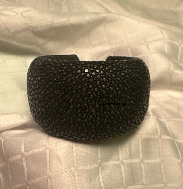 Stingray cuff bracelet flexible genuine stingray leather