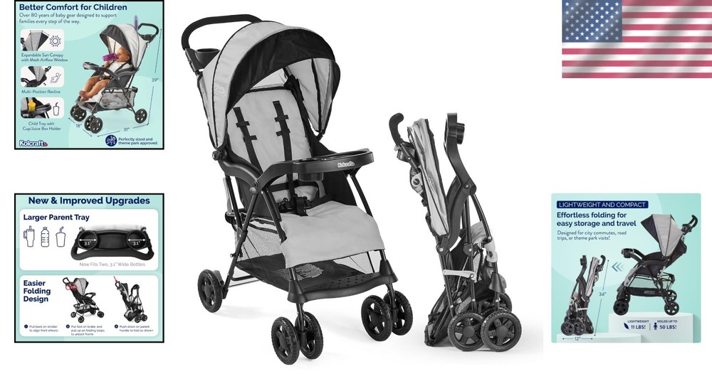 Cloud Plus Lightweight Umbrella Stroller: Reclining Chair with Canopy & Storage