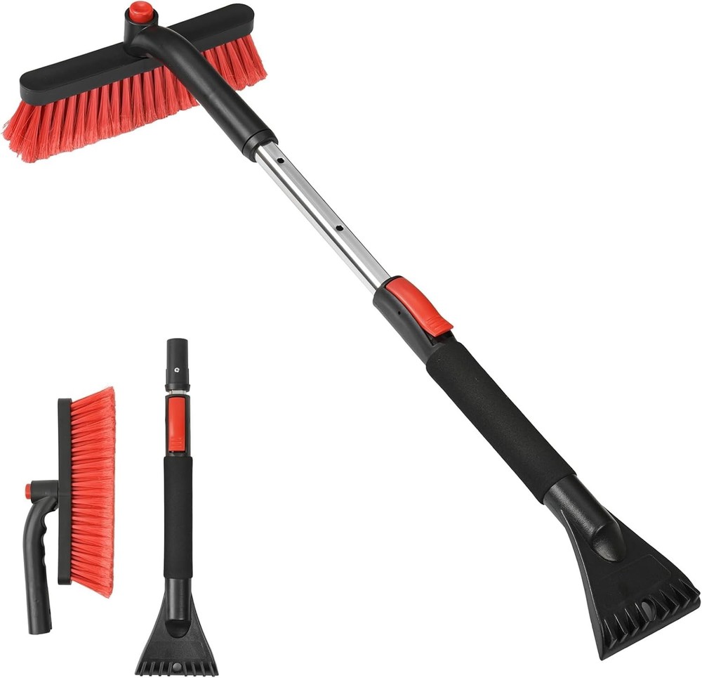 Lightweight Extendable Snow Scraper with Ergonomic Grip - 35"