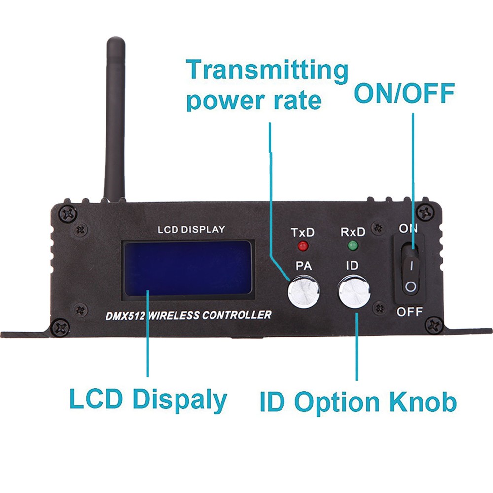Lixada 2.4G DMX512 Wireless Controller Transmitter Receiver for Stage Light R5U0