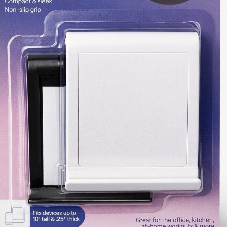 IDEAWORKS Adjustable Desktop Stands Set of 2, Non-Slip, Compact, White & Black