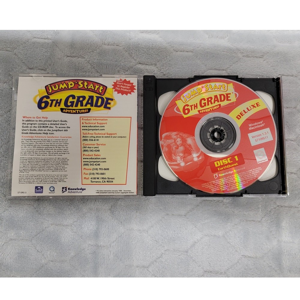 JumpStart 6th Grade Adventures Deluxe 2-CD Set Windows Mac Educational
