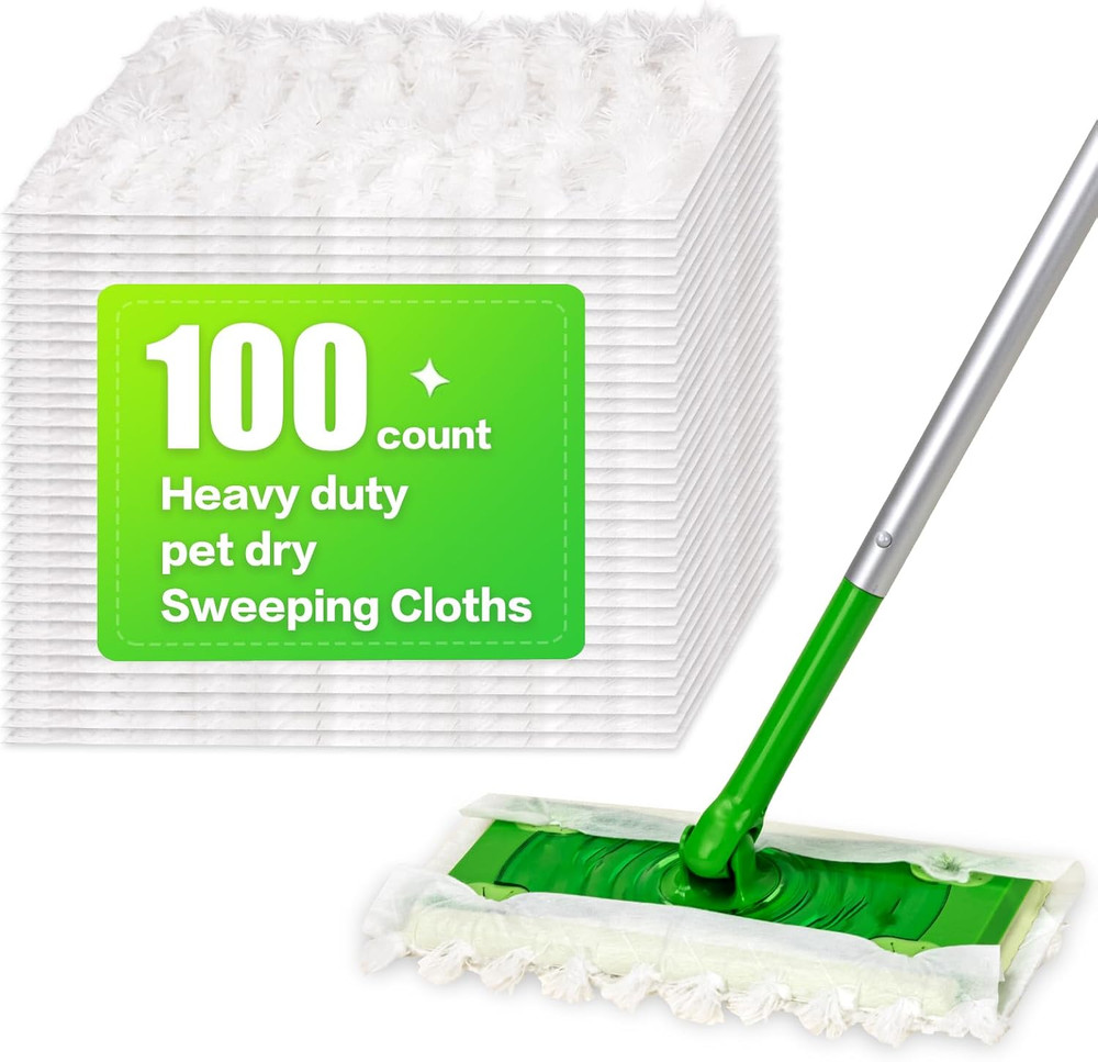 Heavy Duty Dry Sweeping Cloths Compatible with Sweeper Mop, Microfiber Duster Mo