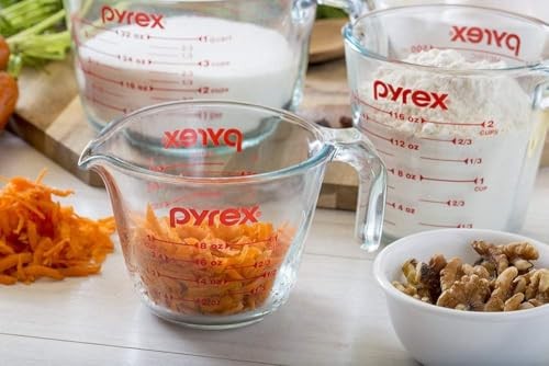Essentials (3-Pack) Glass Measuring Cups Set, (1, 2 & 4 Cup) Measuring Cups