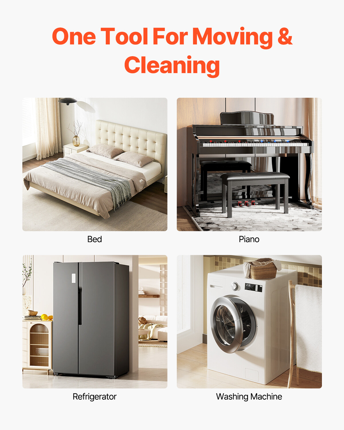 Furniture Dolly Heavy Duty Furniture Mover with 5 Wheels 1200 lbs Capacity