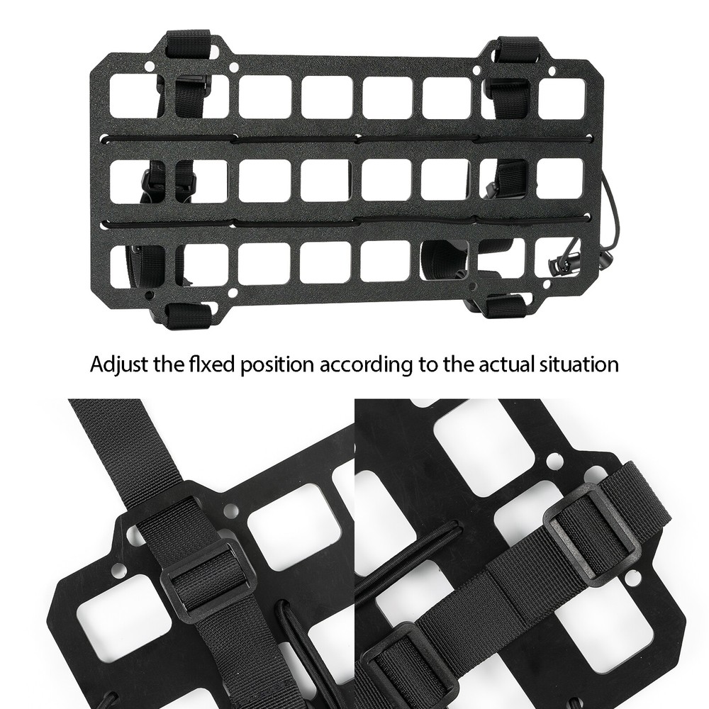 Car Tactical Rigid Molle Panel Sun Visor Organizer Storage Rack Rigid Panel-US