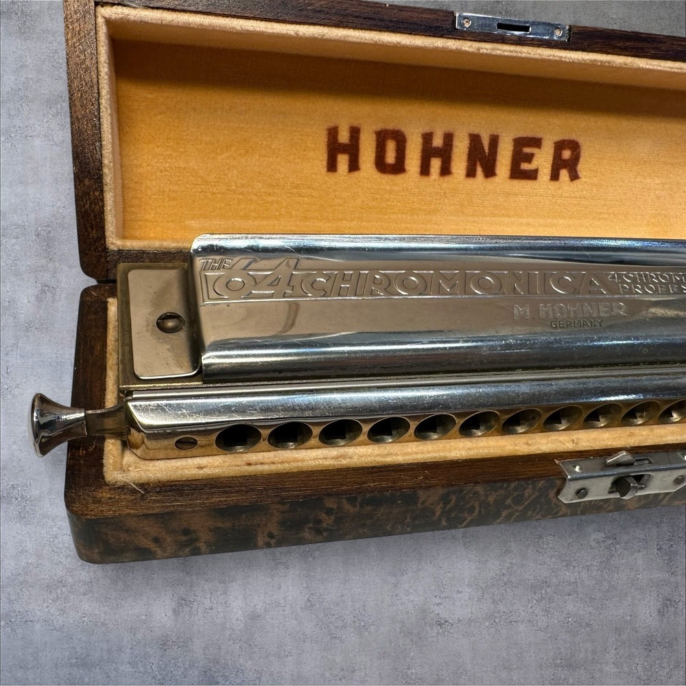 Hohner 64 Chromonica Harmonica Nr. 280 Silver Tone 4 Octave Professional Model