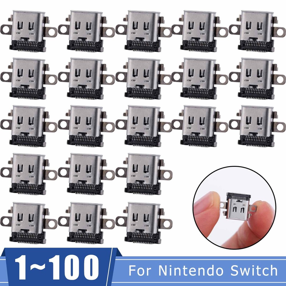 1-100PCS Charging Port Type-C Socket DC Jack Replacement For Nintendo Switch LOT