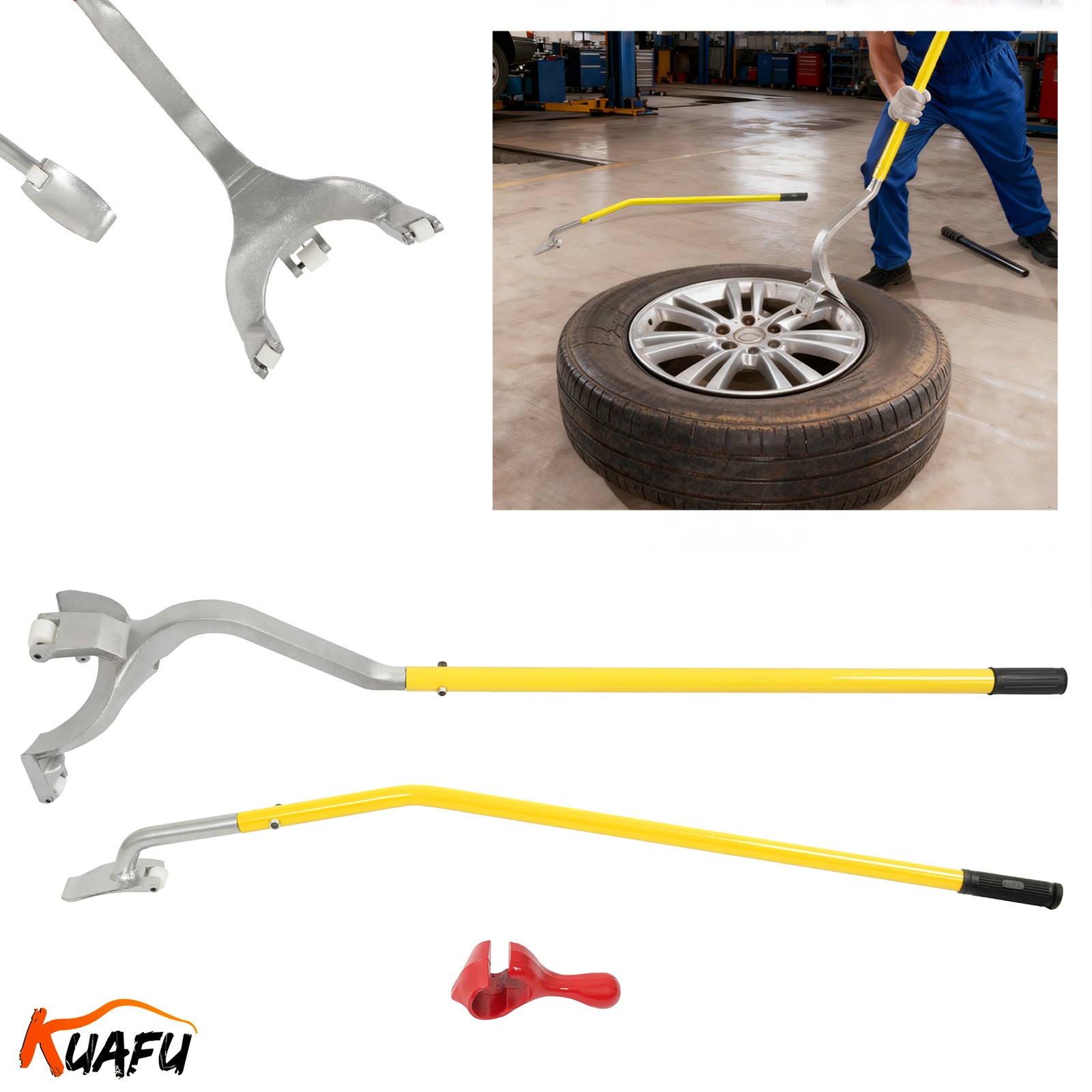 17.5-24.5" Tire Mount Demount Kit Tubeless Truck Bead Breaker Tire Changing Tool