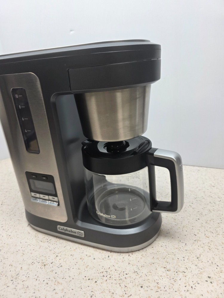 Calphalon BVCLDCG1 10 Cup Programmable LCD Display Coffee Maker Stainless Steel