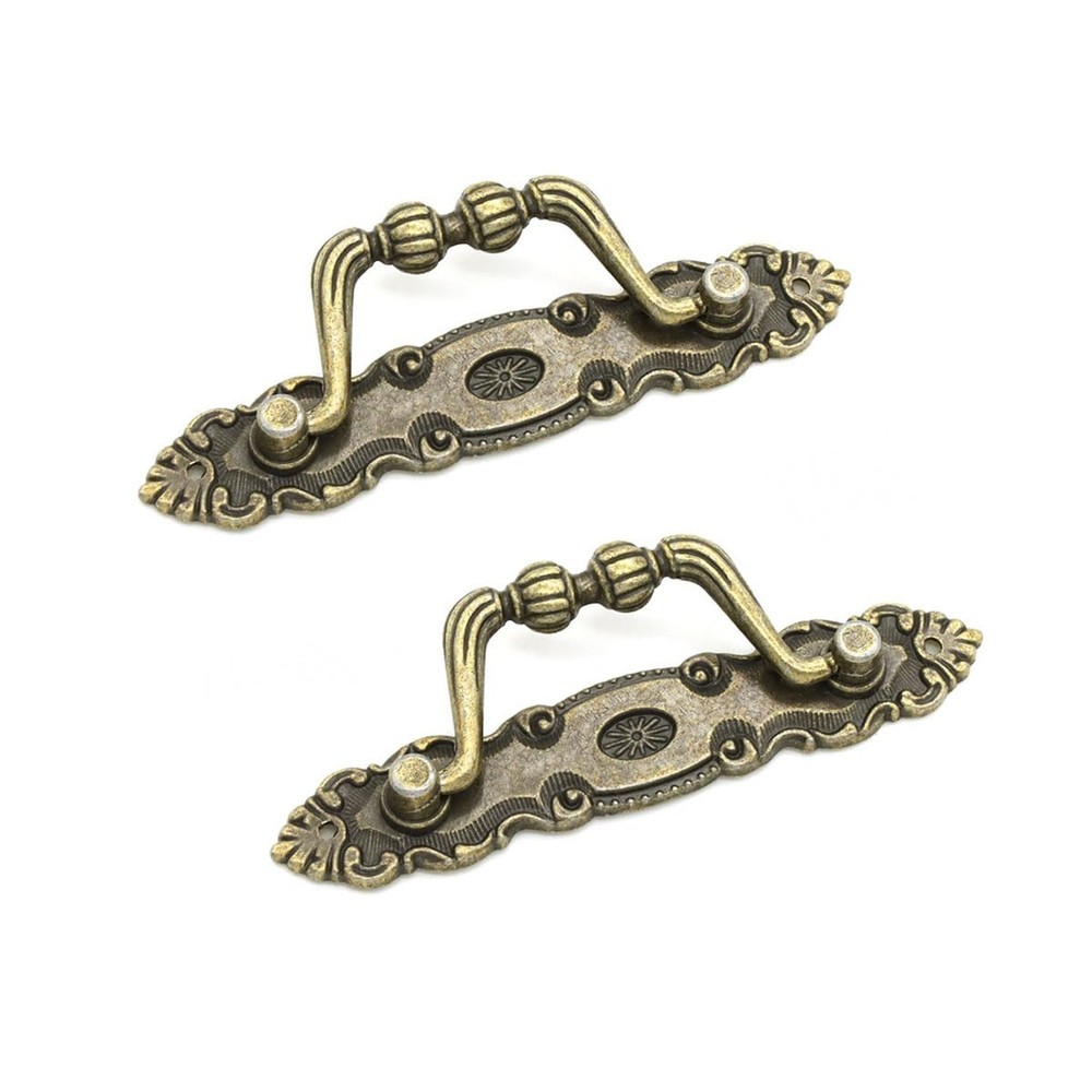 6 Pieces Bronze Pull Handle Drawer Pulls Vintage Decorative Handles, Cabinet ...
