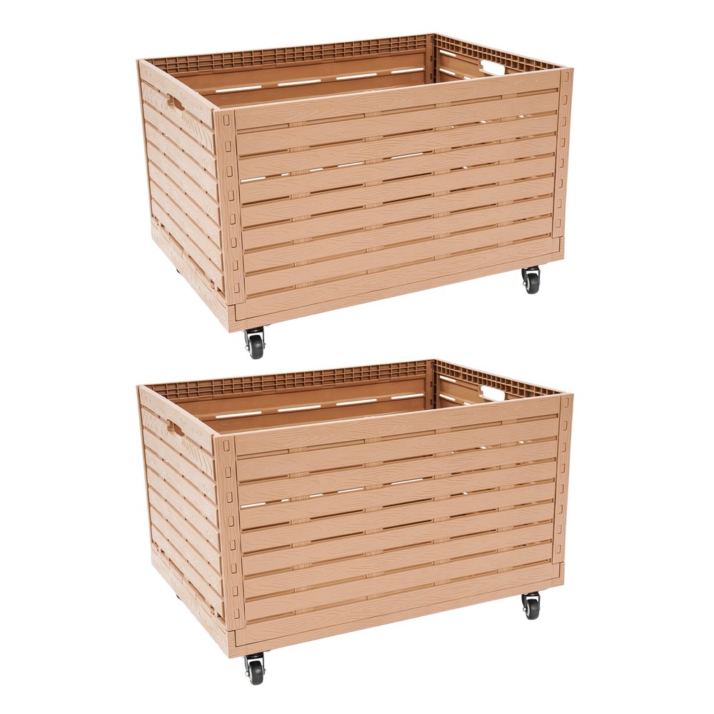 2PCS Foldable Storage Bins Storage Bin Large Capacity Storage Basket with 360°