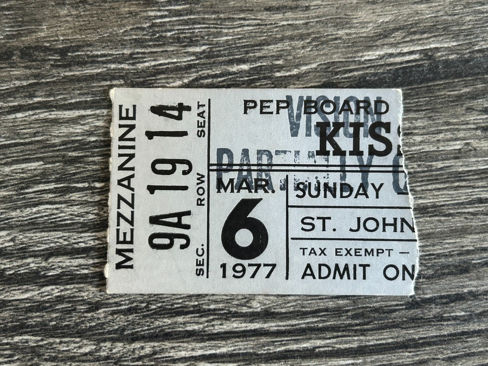 KISS Ticket Stub Rock And Roll Over Mar 6 1977 Columbus OH Vintage Kiss Aucoin