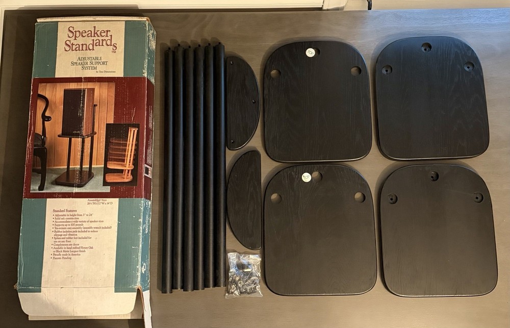 Speaker Stands Solid Oak Black By Tree Dimensions Boone N.C. Adjustable