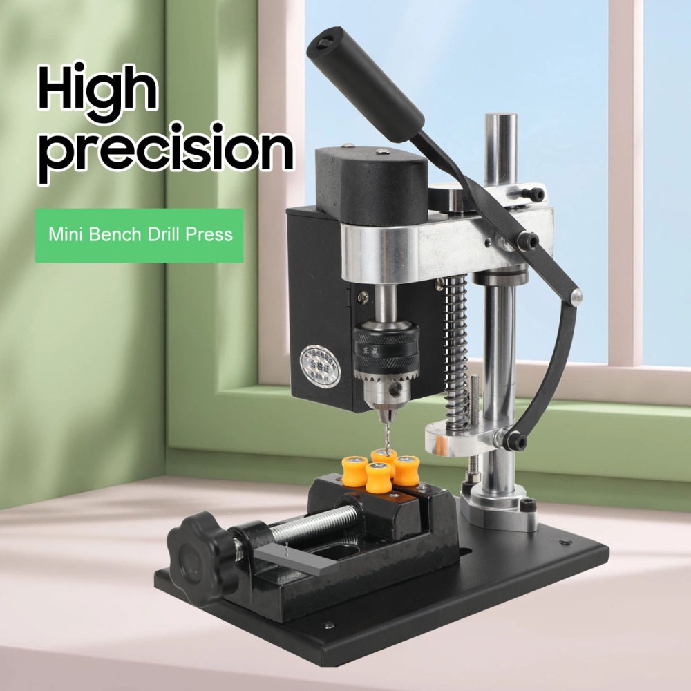 120W Mini Bench Drill Press 7 Speed Adjustable Bench Benchtop Drilling Machine