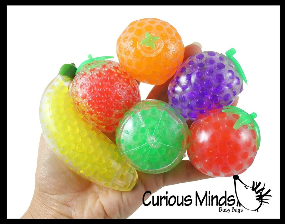 6 Fruit Squeezy Bead Filled Squeeze Stress Ball
